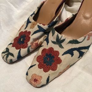 vintage hand embroidered heels